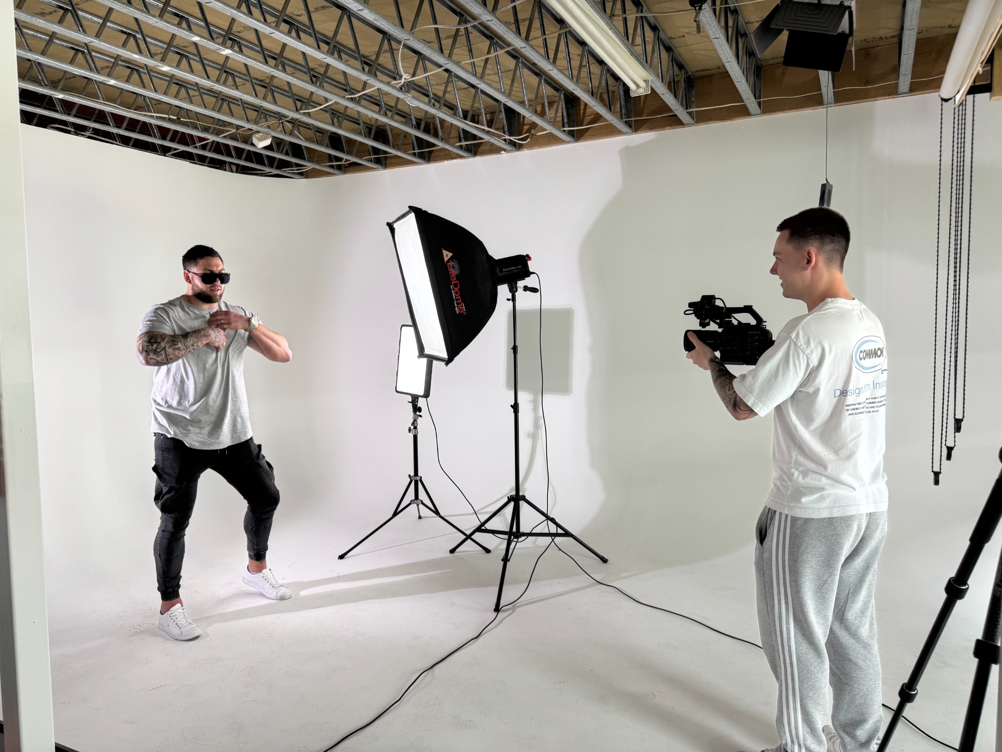 BTS of performance shoot with gimbal operator