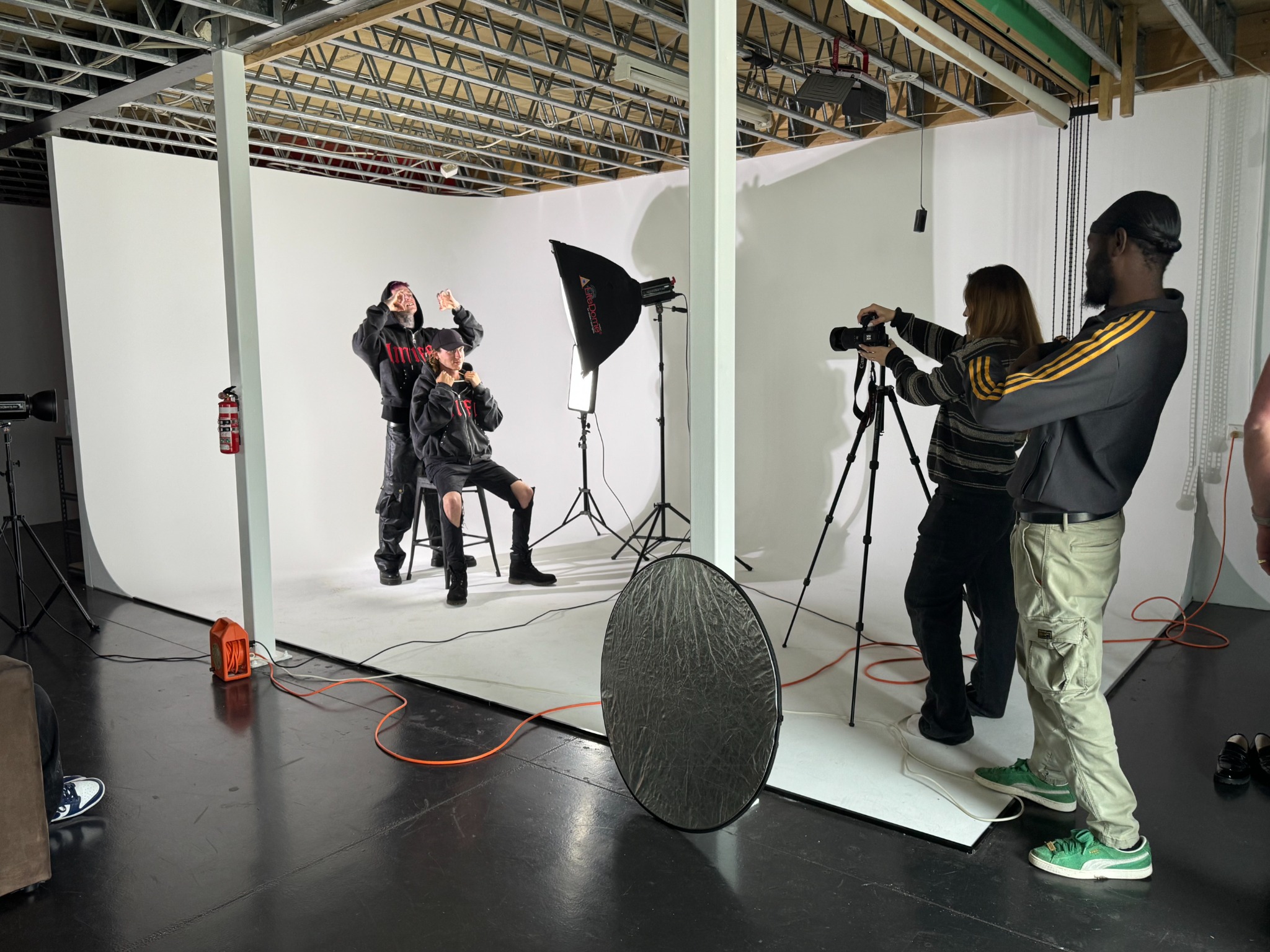 Alternate angle of the fashion shoot setup